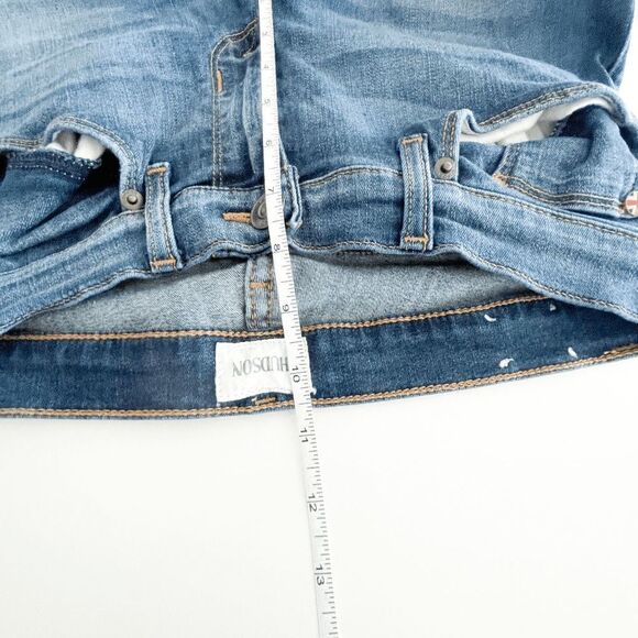 Hudson Super Skinny Crop Krista Womens Low Rise Distress Light Wash Blue Jeans S - Picture 10 of 11